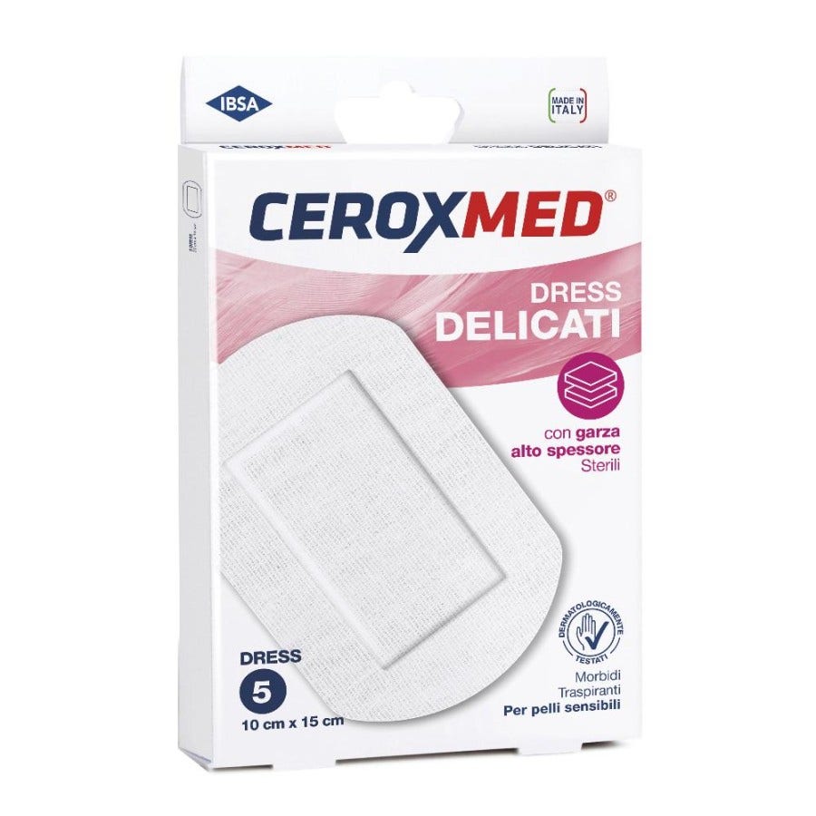 Ceroxmed Cerotti Compresse Dress Delicati 10x15cm 5 Pezzi-2