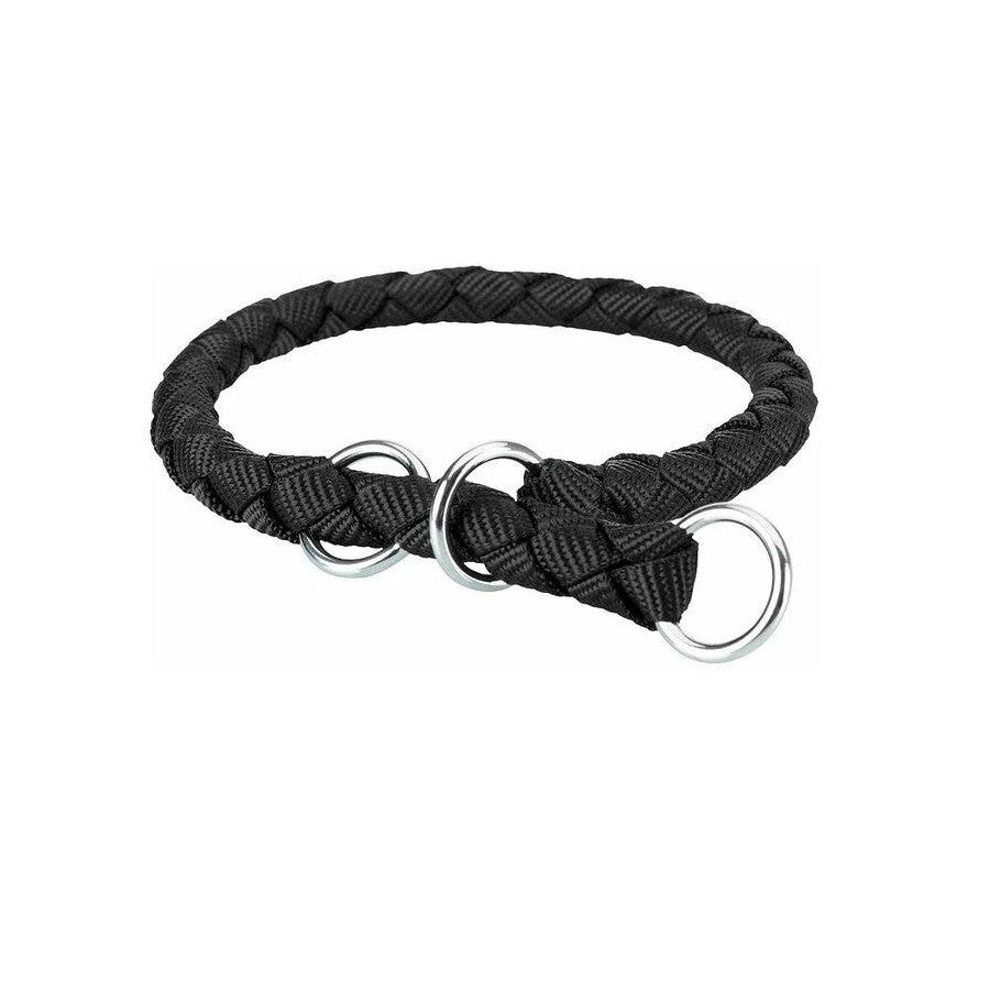 Trixie Collare taglia L in treccia tubolare per cani colore nero-1