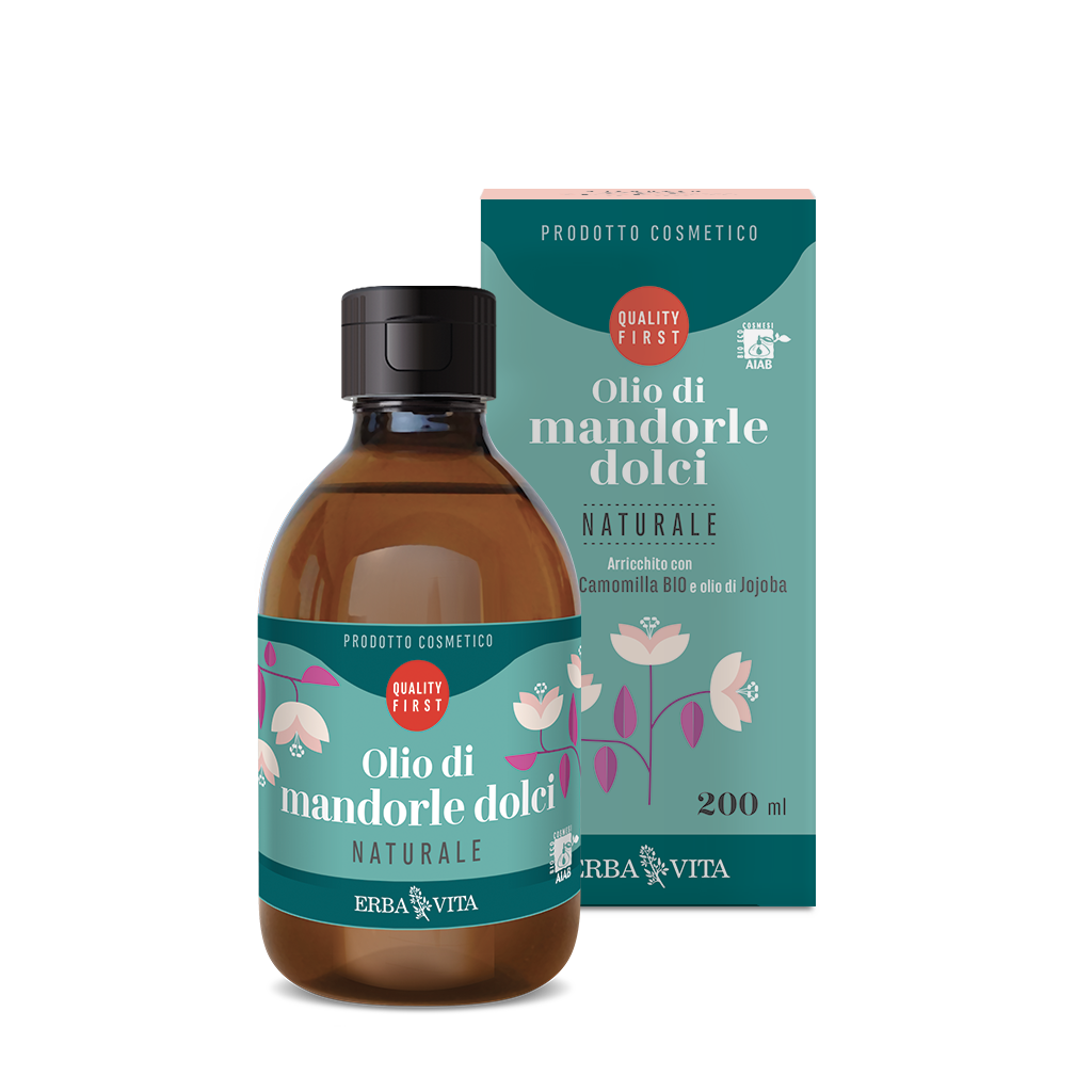 Erba Vita Olio Di Mandorle Dolci Naturale Prodotto Cosmetico Corpo 200ml-1