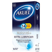 Akuel Natural+ Profilattici Extra Lubrificati 14 Pezzi-1