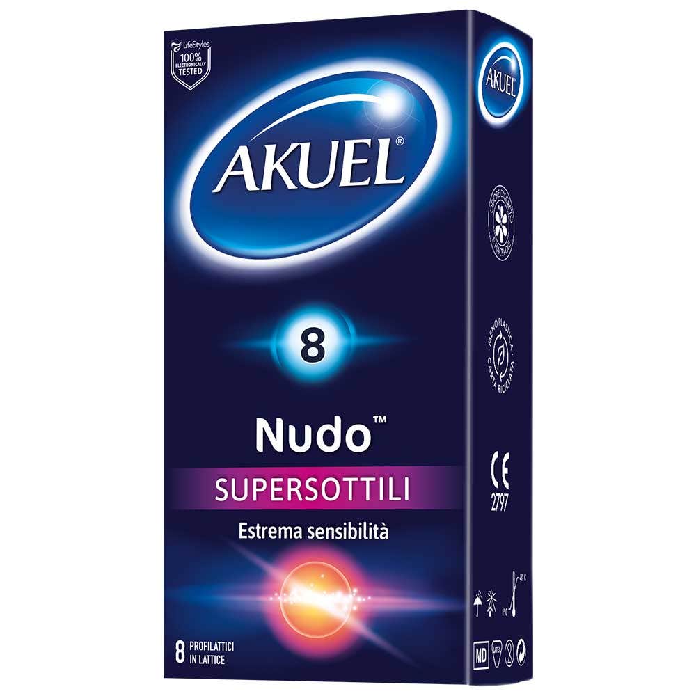 Akuel Nudo Profilattico Super Sottile 8 Pezzi-2