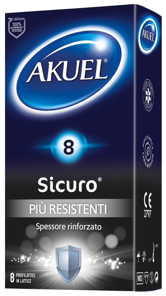 Akuel Sicuro Profilattico Più Resistente 8 Pezzi-2