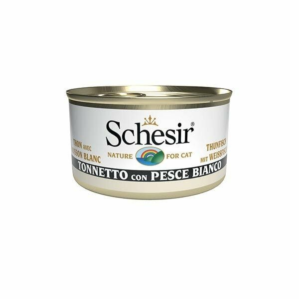 Schesir Tonnetto Con Pesce Bianco Cibo Umido Gatti Adulti Lattina 85g-2