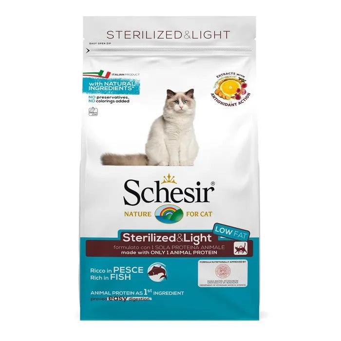 Schesir Sterilized&Light Croccantini Con Pesce Per Gatti Adulti Sacco 10kg-2