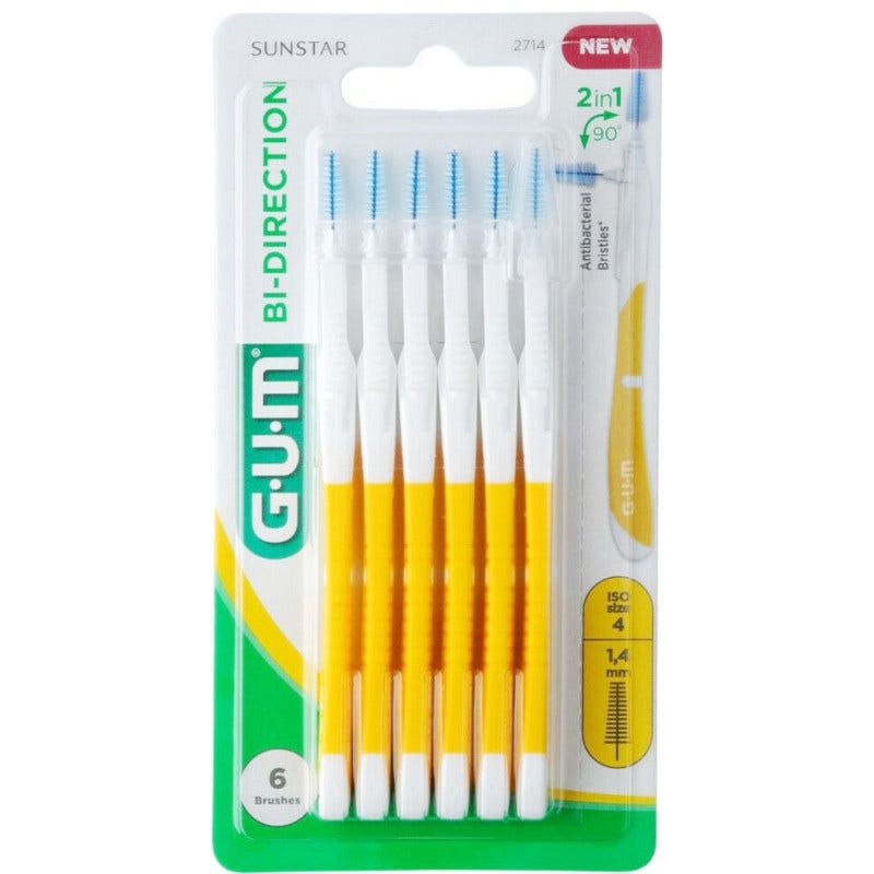 Gum Bi-Direction Scovolino Interdentale 1,4mm 6 Pezzi-1