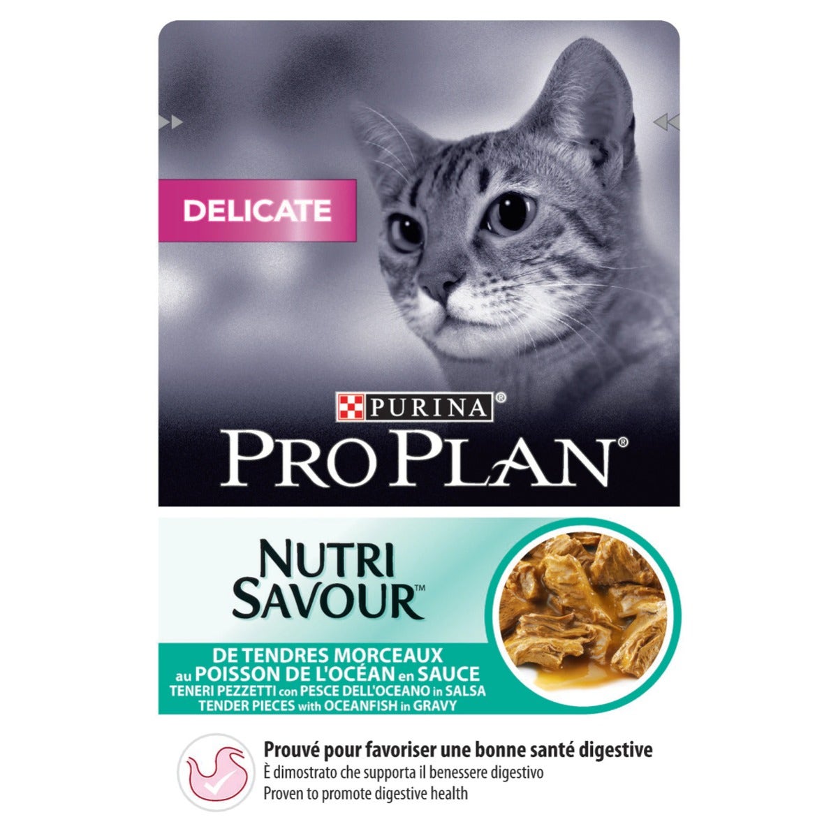 Purina Pro Plan Nutri Savour Delicate Gatto Pezzetti Pesce Oceanico In Salsa Bustina 85g-0