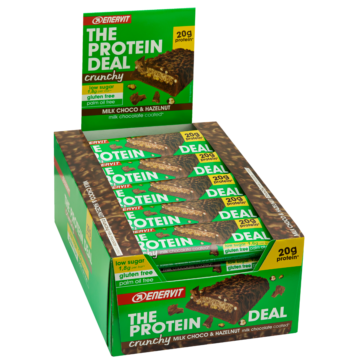 Enervit The Protein Deal Protein Bar Crunchy Nocciole 25 Barrette Da 55g-2