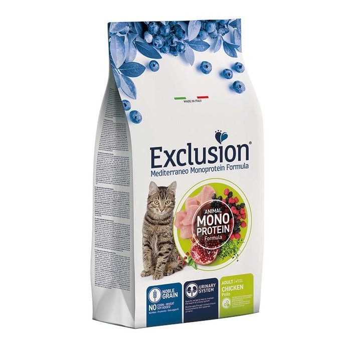 Exclusion Mediterraneo Monoprotein Noble Grain Crocchette Pollo Gatti Adulti Sacco 300g-3