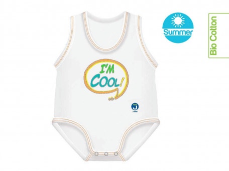 J Bimbi Body Neonato 0-36 Mesi In Fresco Cotone Biologico Fantasia I'm Cool!-1