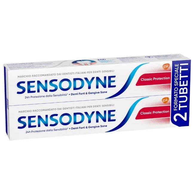 Sensodyne Classico Protection Dentifricio Denti Forti Gengive Sane 2x75ml-2