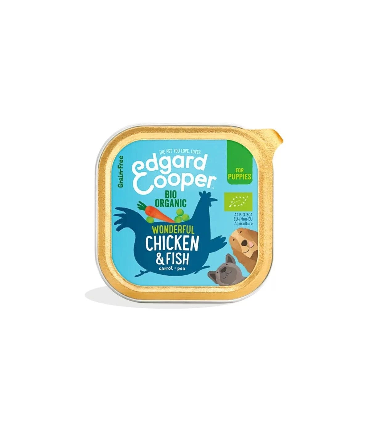 Edgard & Cooper Puppy Pollo E Pesce Biologici Senza Cereali Cibo Umido per Cani 100g-1