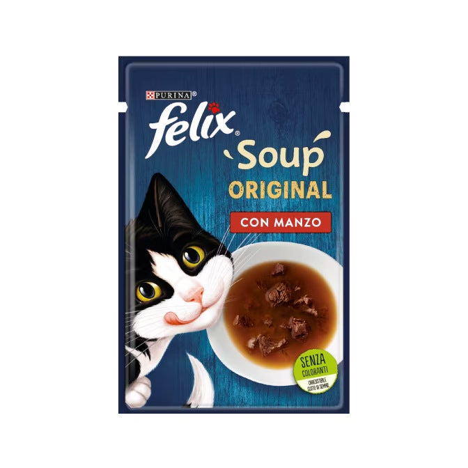 Purina Felix Soup Gusto Manzo Cibo Umido Gatti Adulti Busta 48g-5