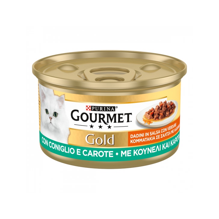 Purina Gourmet Gold Dadini In Salsa Con Coniglio E Carote Per Gatti Lattina 85g-3