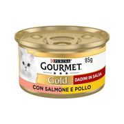 Purina Gourmet Gold Dadini In Salsa Con Salmone E Pollo Per Gatti Lattina 85g-3