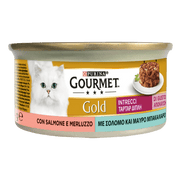 Purina Gourmet Gold Intrecci Con Salmone E Merluzzo Per Gatti Lattina 85g-2