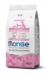Monge Natural Superpremium All Breeds Maiale Con RIso Patate Cibo Secco Cani Cuccioli Sacco 2,5Kg-2