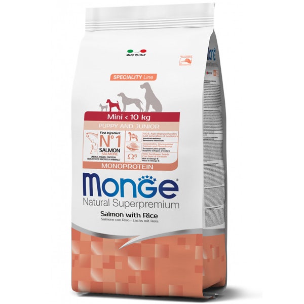Monge Natural Superpremium Mini Salmone E Riso Cibo Secco Cani Cuccioli Taglia Piccola Sacco 7,5Kg-2