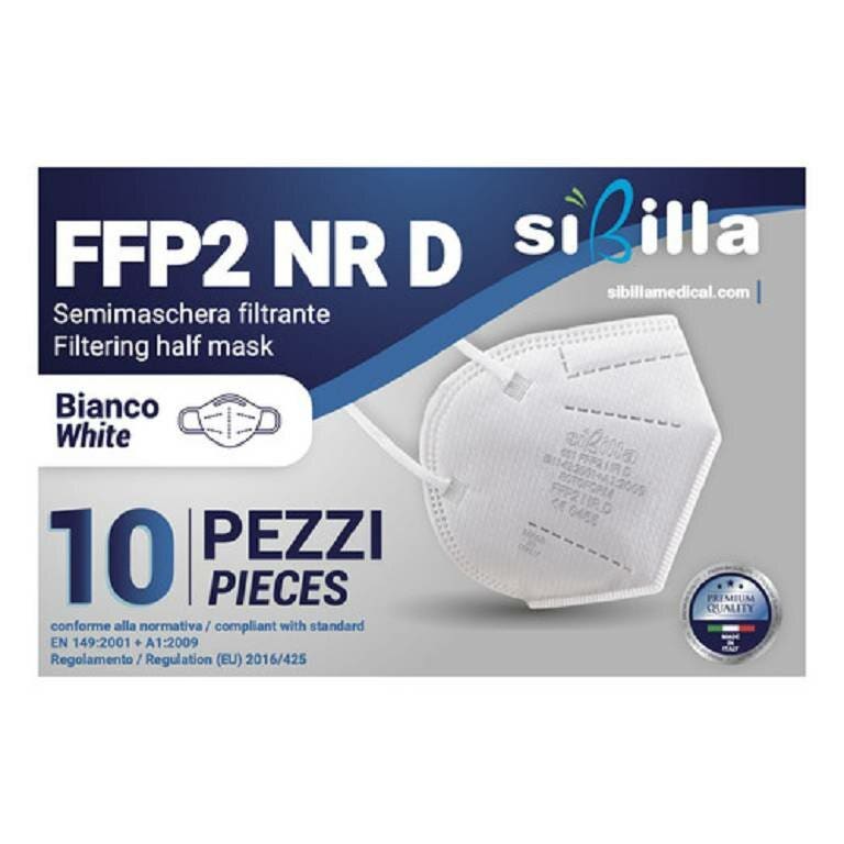 Sibilla Semimaschera FFP2 Modello 601 Bianco 10 Pezzi-1