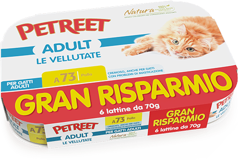 Petreet Vellutate Pollo Cibo Umido Gatto Adulto 6x70g-2