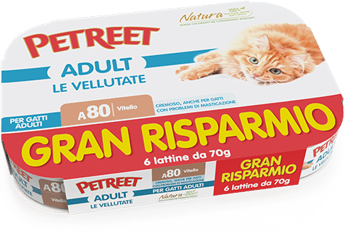 Petreet Vellutate Vitello Cibo Umido Gatto Adulto 6x70g-2