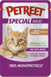 Petreet Monoproteico Salmone Cibo Umido Gatto Adulto Bustina 70g-2