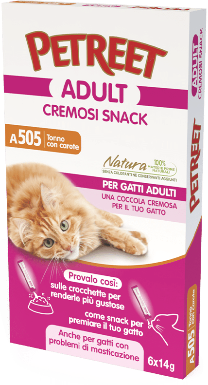 Petreet Snack Tonno Con Carote Cibo Umido Gatto Adulto 6 Bustine-2