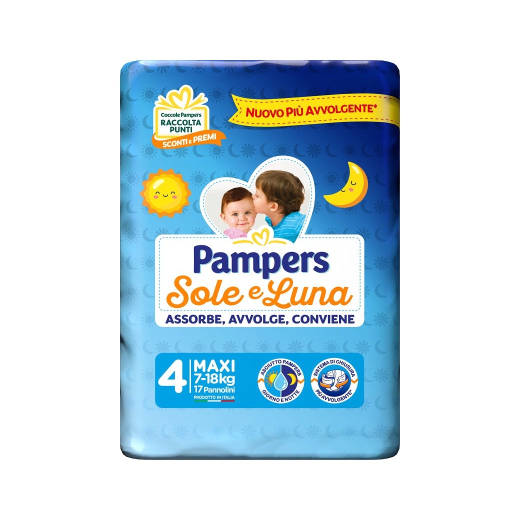 Pampers Sole e Luna Pannolini Taglia 4 Maxi (7-18 kg) 17 Pezzi-4