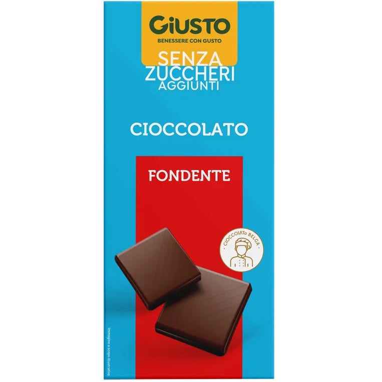 Giusto Senza Zucchero Tavoletta Al Cioccolato Fondente 85g-2