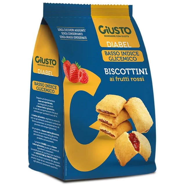 Giusto Diabel Biscottini Ai Frutti Rossi 250g-2