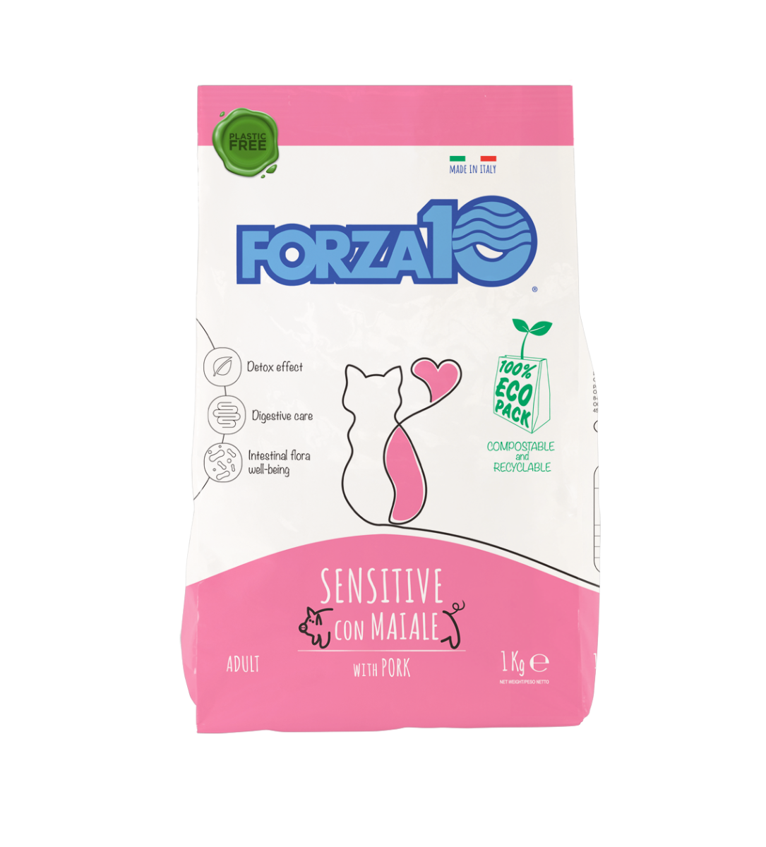 Forza10 Maintenance Adult Sensitive Crocchette Al Maiale Gatti Adulti Sacco 1kg-2