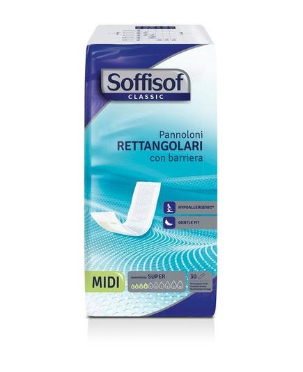 Soffisof Classic Pannolone Per Incontinenza Rettangolare Con Barriera 30 Pezzi-2
