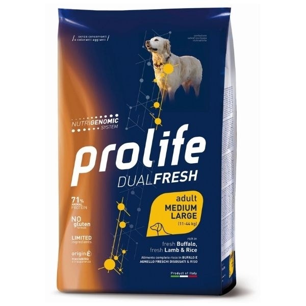 Prolife Dog Dual Fresh Adult Medium/Large Buffalo Lamb & Rice 2,5Kg-2