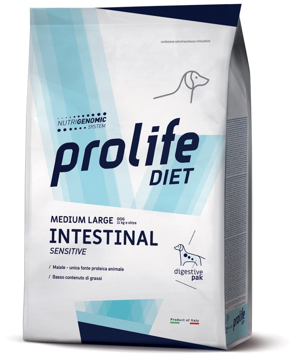 Prolife Dog Diet Intestinal Sensitive Cibo Secco Per Cani Taglia Media/Grande Sacco 8kg-2