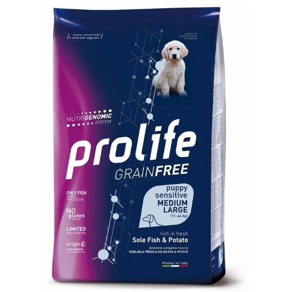 Prolife Grain Free Sensitive Sole Fish & Potato Cibo Secco Per Cani Cuccioli Taglia Media/Grande Sacco 10 kg-3