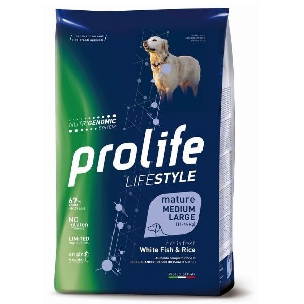 Prolife Dog Life Style Mature Medium/Large White Fish & Rice 12Kg-2
