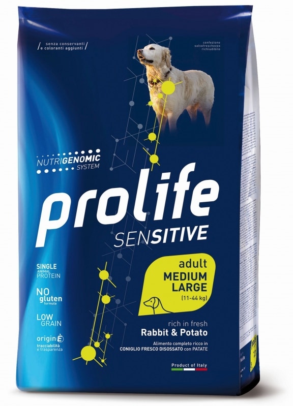 Prolife Dog Sensitive Rabbit & Potato Cibo Secco Per Cani Adulti Taglia Media/Grande Sacco 10 Kg-2