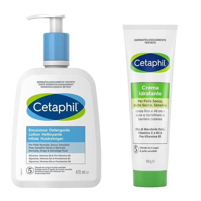 Cetaphil Emulsione Detergente 470ml + Crema Idratante 100ml-3