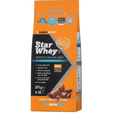 Named Sport Star Whey Isolate Integratore Gusto Sublime Chocolate 375g-2