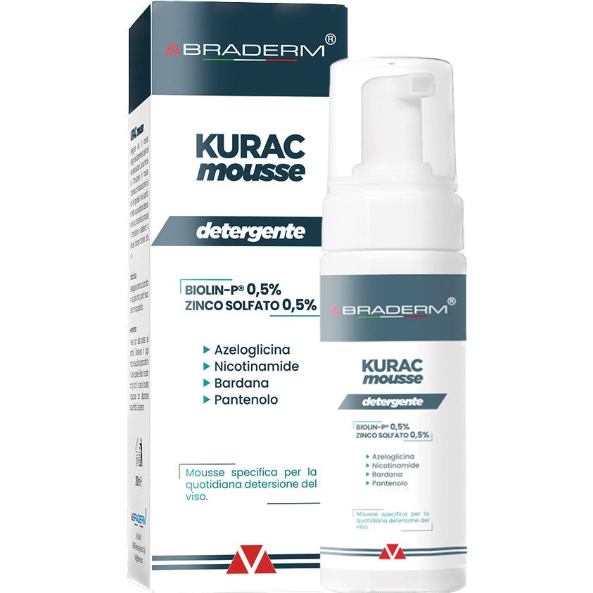 Braderm Kurac Mousse Detergente Viso 100ml-2