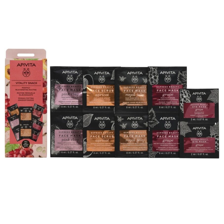 Apivita Express Beauty Snack Vitalità Set 4 Maschere Viso-6