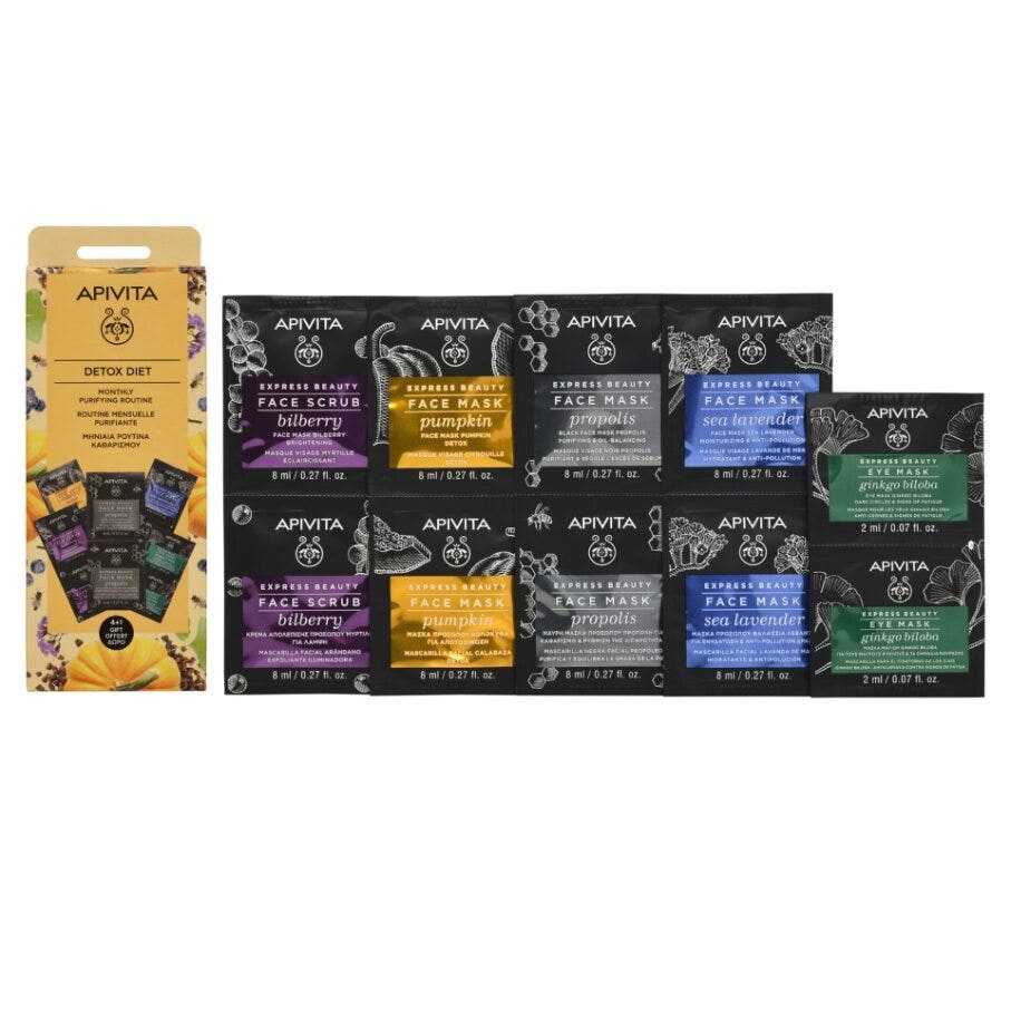 Apivita Express Beauty Dieta Detox Set 4 Maschere Viso-2