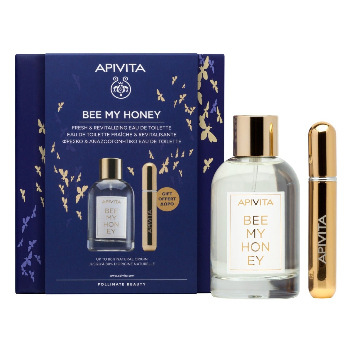 Apivita Bee My Honey EDT Rivitalizzante 100ml con Spray Ricaricabile 8ml-2