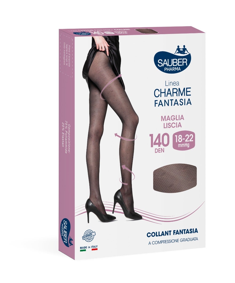 Sauber Linea Charme Fantasia Collant 140 Den Rombi Pois Taglia 3-2