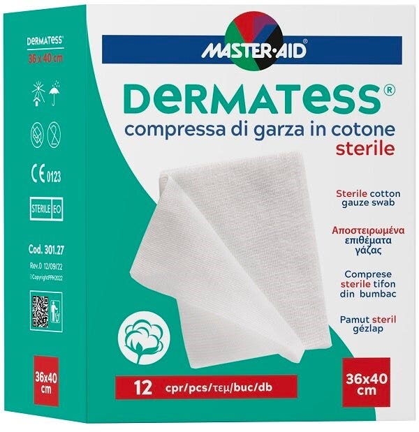 Master-Aid Dermatess Cotone Garza 36X40 12 Pezzi-1