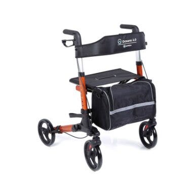 Rollator Pieghevole in Alluminio Verniciato 4 Ruote Oceano 2.0 Mopedia Colore Arancione-1