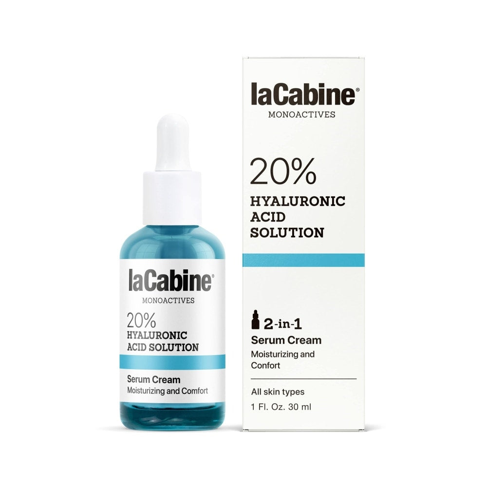 LaCabine 20% Hyaluronic Acid Tecnologia 2 in 1 Siero+Crema Viso Effetto Idratante 30ml-2