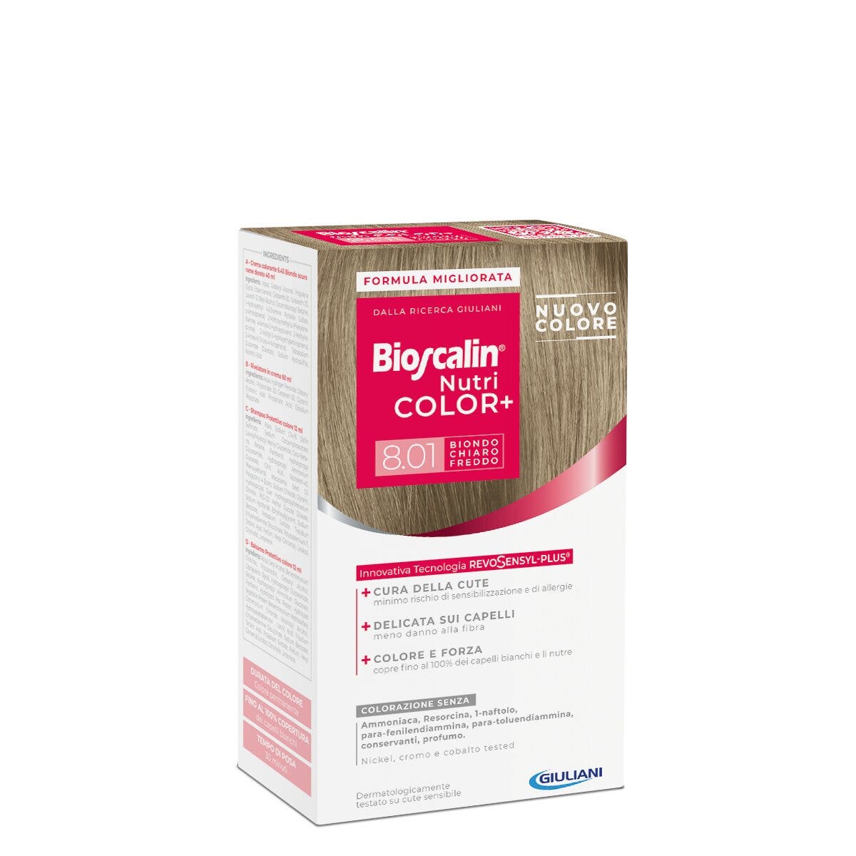 Bioscalin Nutricolor Plus Colorazione Capelli Permanente 8,01 Biondo Chiaro Freddo-1