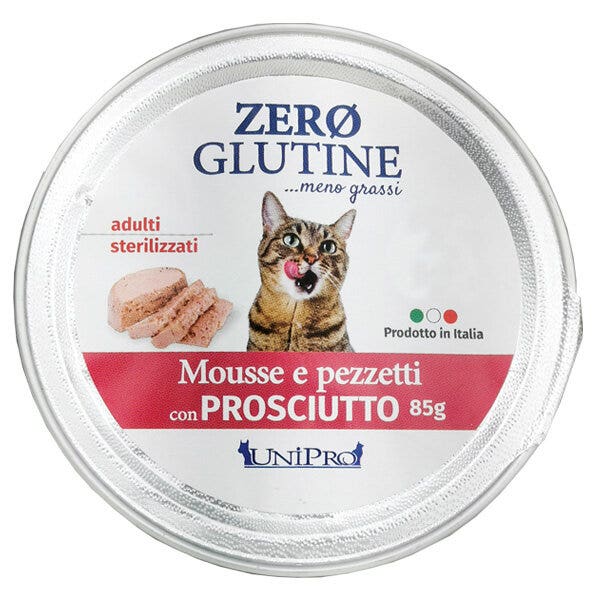 Unipro Cat Zero Glutine Gatto Con Prosciutto 85g-1