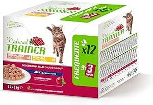 Natural Trainer Adult Multipack Pollo e Salmone Bocconcini in Salsa 12x85g-1