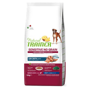 Natural Trainer Sensitive No Grain Medium & Maxi Adult Con Trota Per Cani Adulti 12kg-1